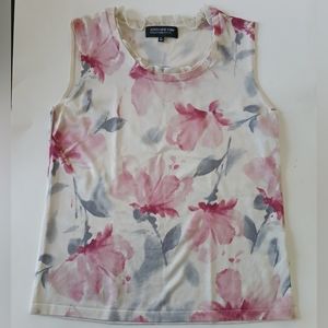 Jones New York Collection,  Floral Tank Top, Womens Petite Size L